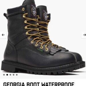 Georgia Boot Black Lace-Up Work Boots